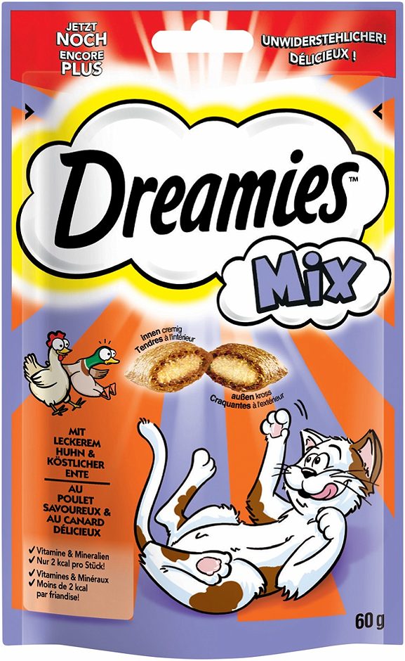 Dreamies Mix Katzensnack Huhn & Ente 60 G