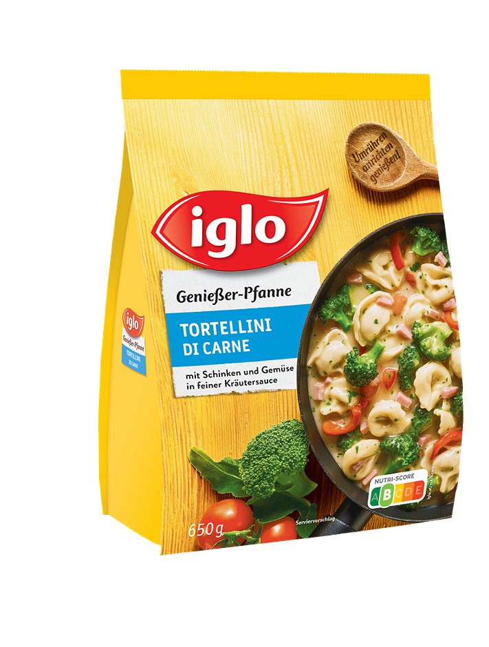 Iglo Genießer-Pfanne Tortellini Di Carne mit Schinken und Gemüse 650 G