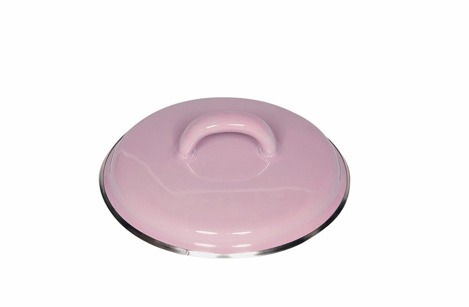 Riess Deckel Emaille Rosa 12  cm