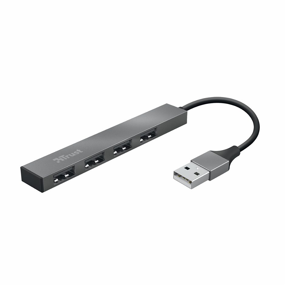 GXTrust Mini-USB-Hub aus Aluminium + 4 Anschlüsse