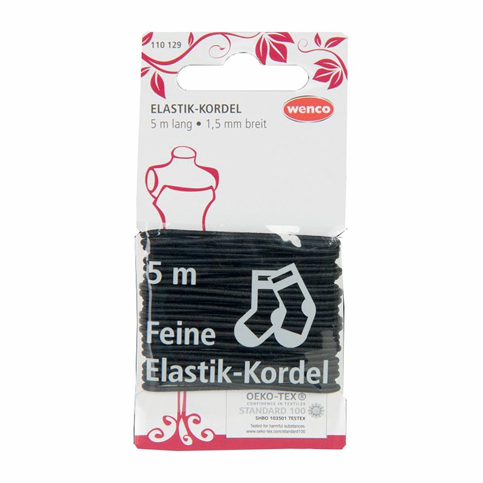 Wenco Elastik Kordel 5m Schwarz