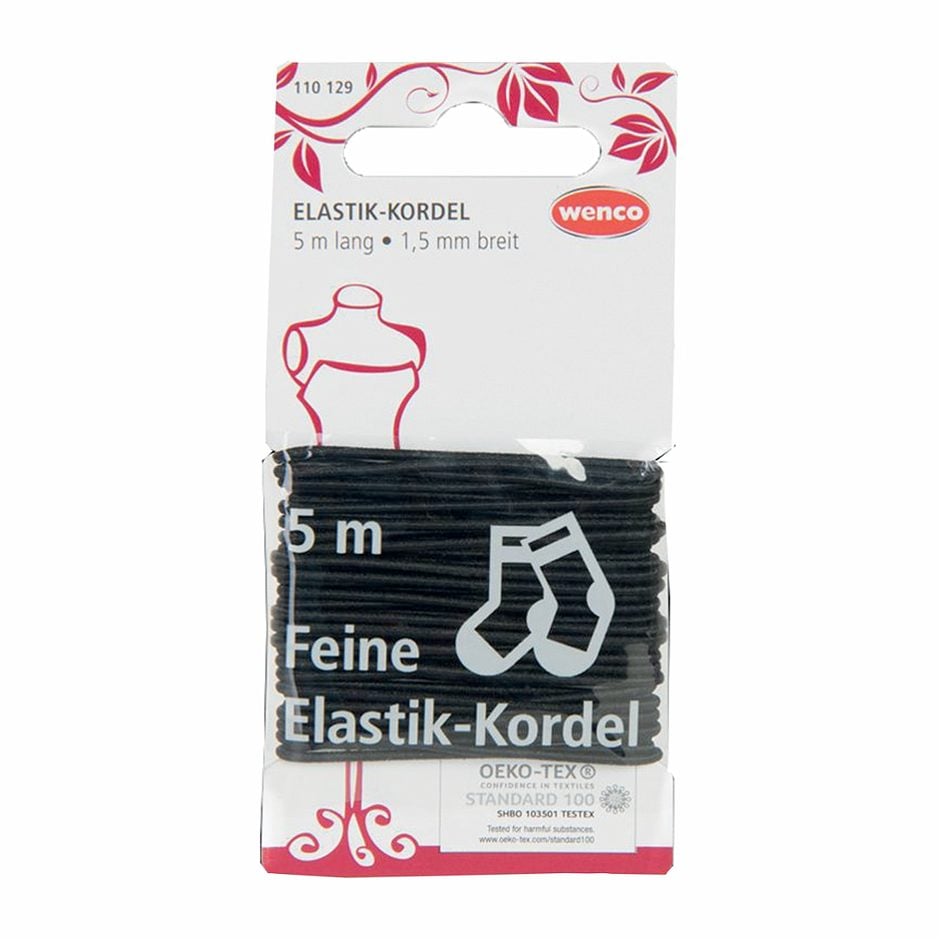 Wenco Elastik Kordel 5m Schwarz