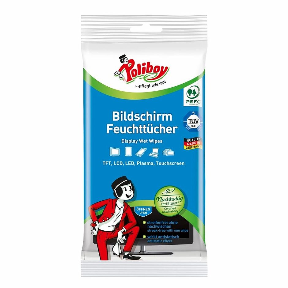 Poliboy Clever Care Feuchttücher Bildschirm 30 Stück