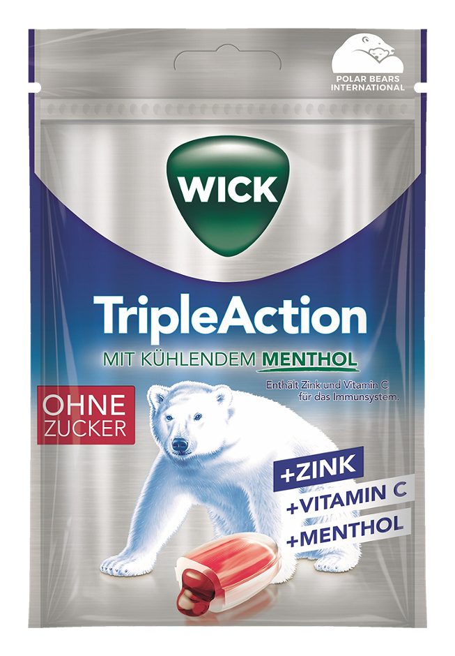 Wick Hustenbonbons ohne Zucker Triple Action 72 G