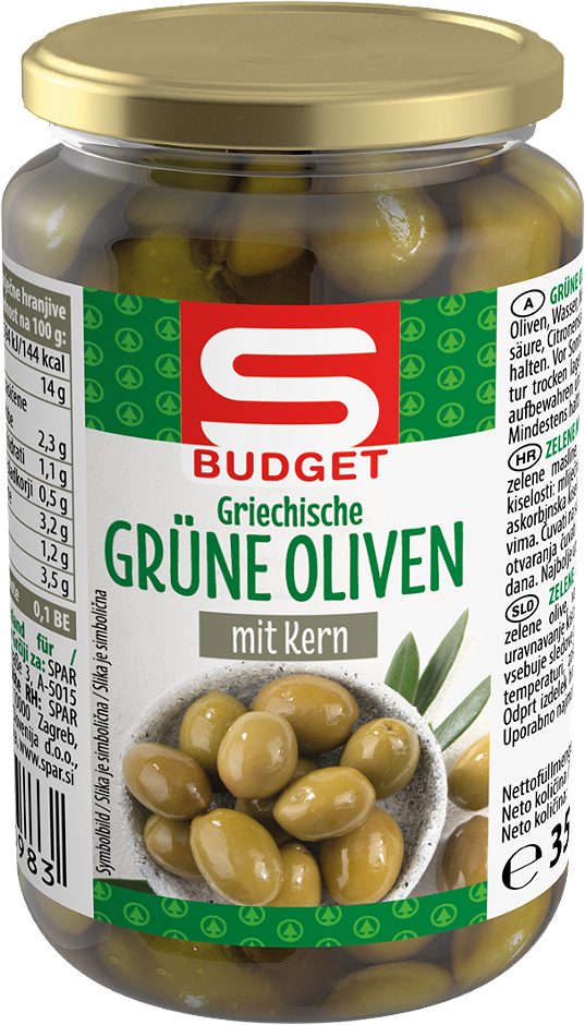 S-BUDGET Griechische Oliven mit Kern 350 G