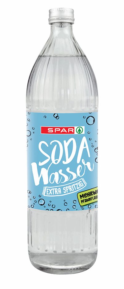 SPAR Sodawasser extra spritzig 1 L MEHRWEG