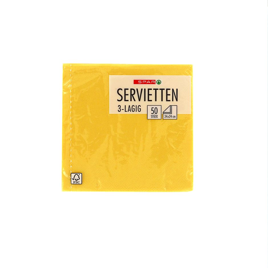 SPAR Servietten 24x24 gelb 50 Stück