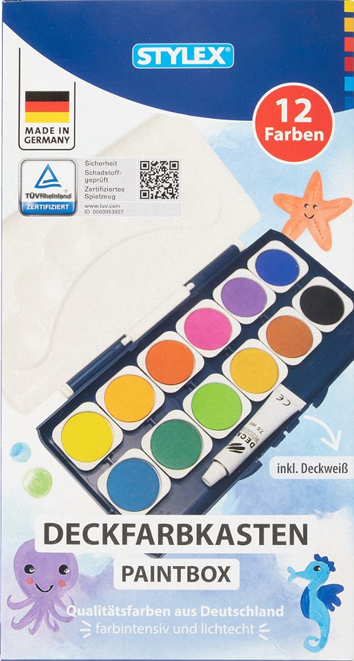 Stylex Deckfarbkasten 12 Farben