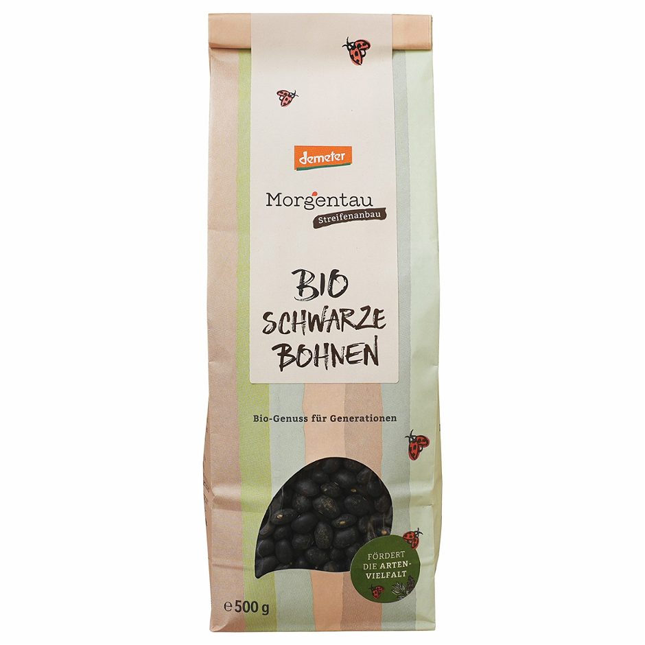 Morgentau Bio Schwarze Bohnen  aus Streifenanbau 500 G