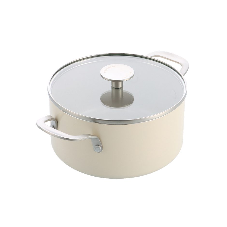KitchenAid Kasserolle mit Deckel Creme 20 cm