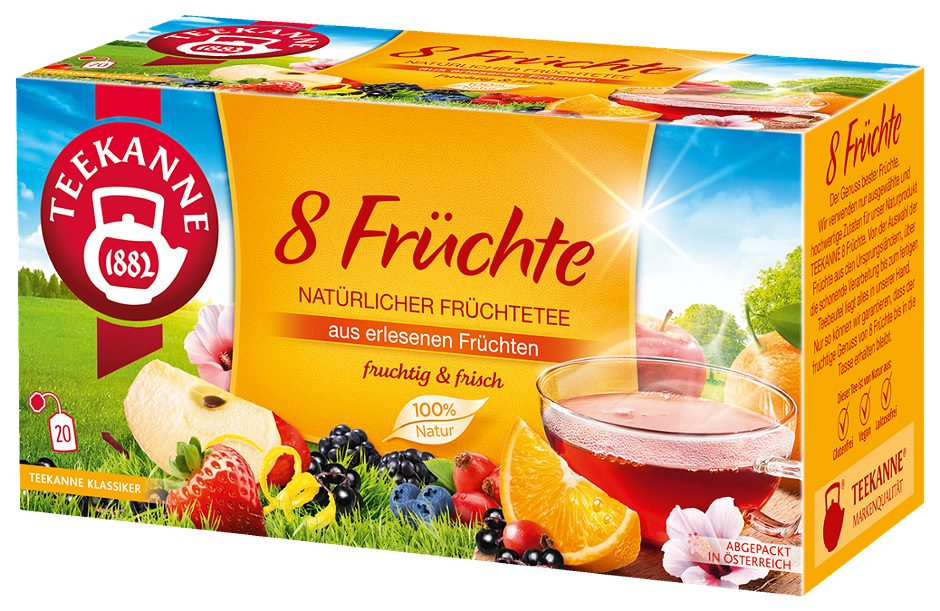 Teekanne Früchteteemischung 8 Früchte 20 Teebeutel