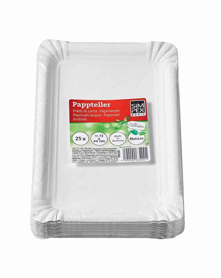 SIMPEX Basic Celebration Pappteller 13x20cm 25 Stück