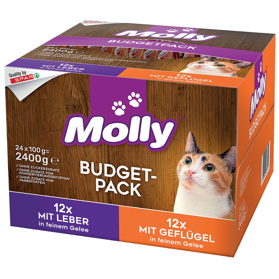 Molly Katzennahrung Budgetpack 24 x 100g 2,4 KG