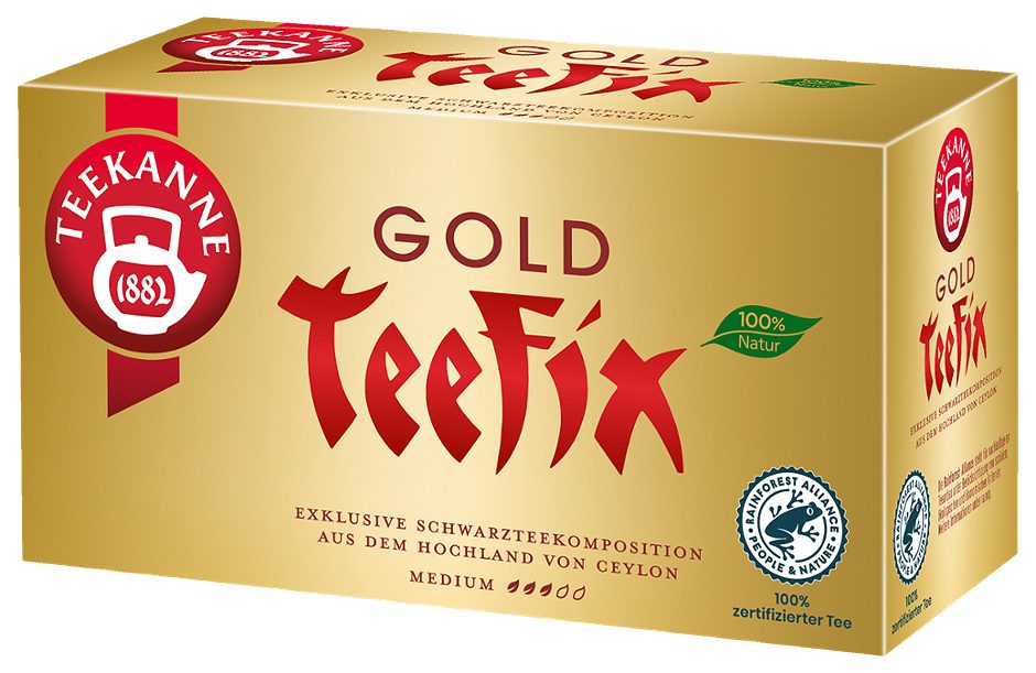 Teekanne Schwarzteemischung Gold TeeFix 20 Teebeutel