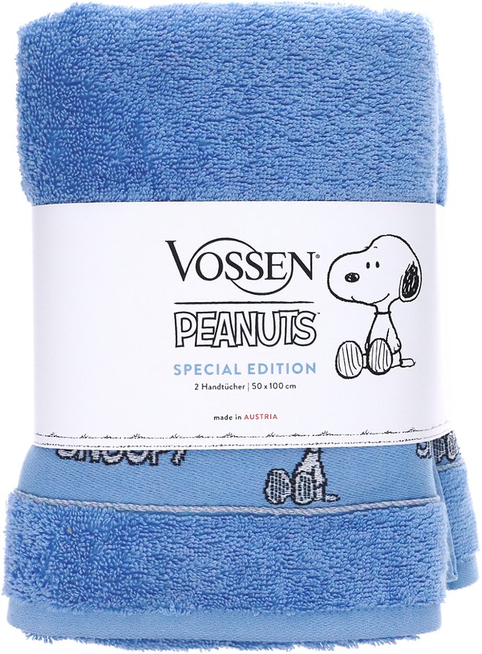 Vossen Peanuts Handtuch 2er-Set steelblue 50x100cm