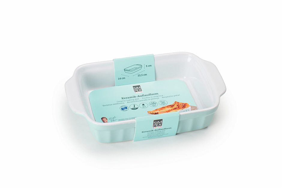 SIMPEX COLOR Auflaufform M Keramik mint 30 x 18 x 5 cm