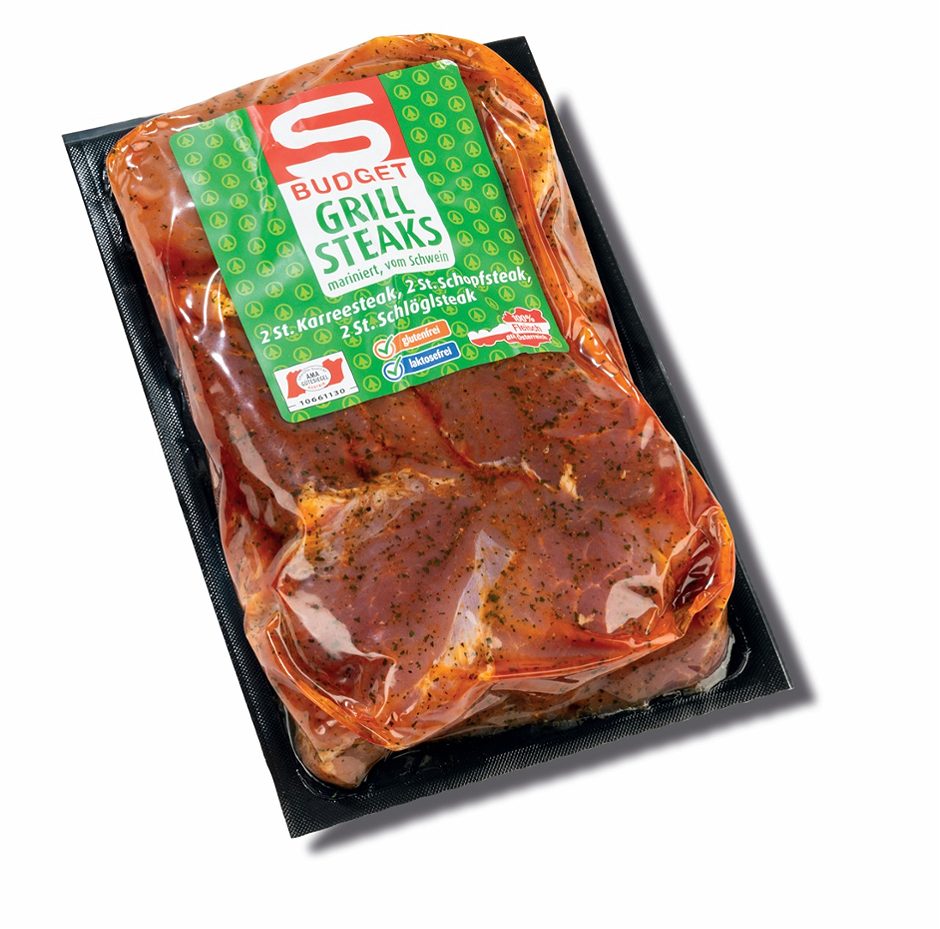 S-BUDGET Schweine-Grillsteaks mariniert 1 KG