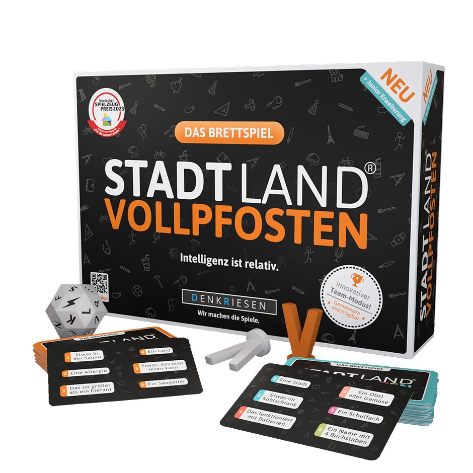 Denkriesen Stadt Land Vollpfosten Das Brettspiel inkl. Junior Erweiterung
