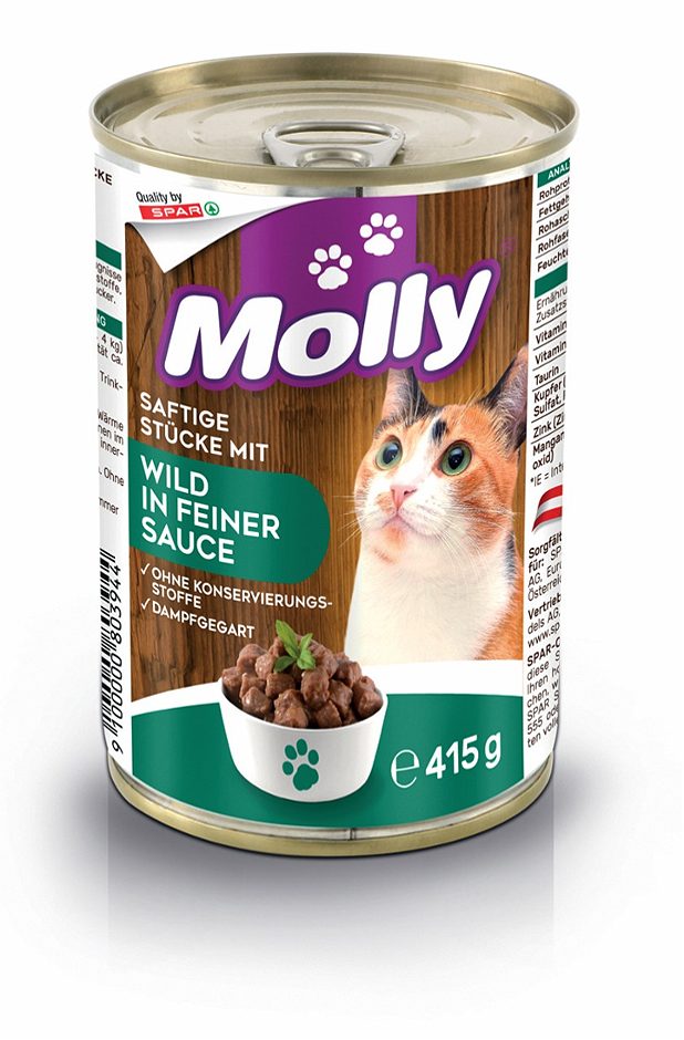 Molly Katzennahrung mit Wild in feiner Sauce 415 G