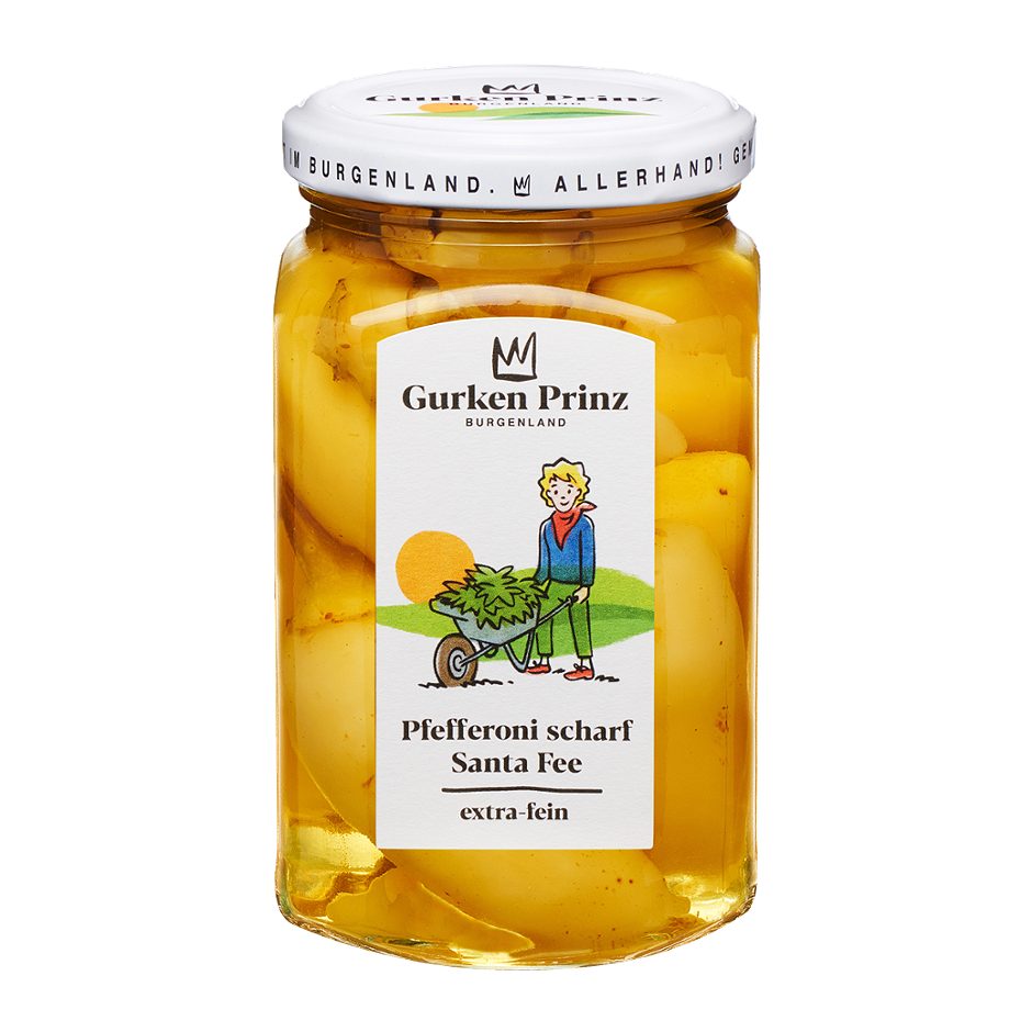 Gurkenprinz Pfefferoni scharf Santa Fee extra fein 330 G