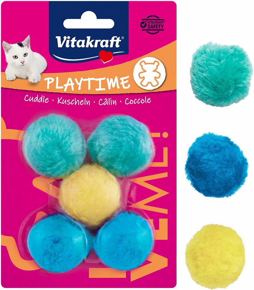Vitakraft 5 Plueschbälle Spielzeug für Katzen