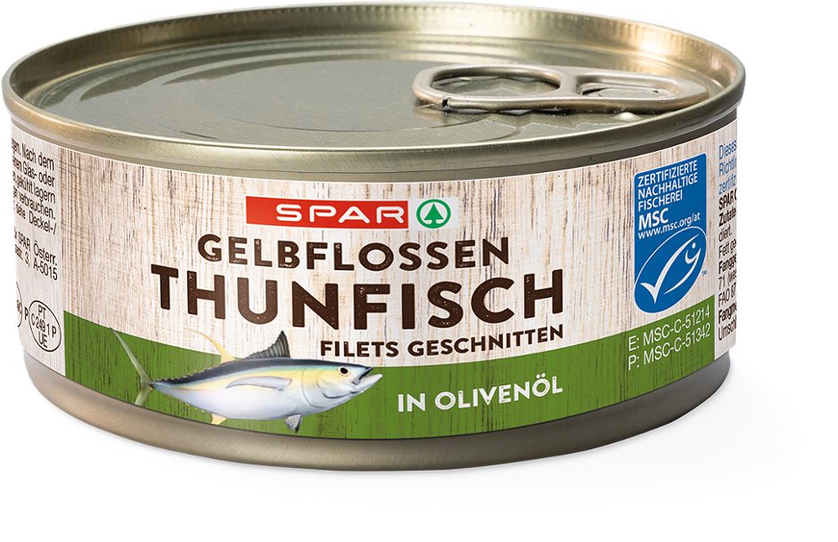 SPAR Gelbflossen-Thunfisch Filets geschnitten, in Olivenöl 160 G
