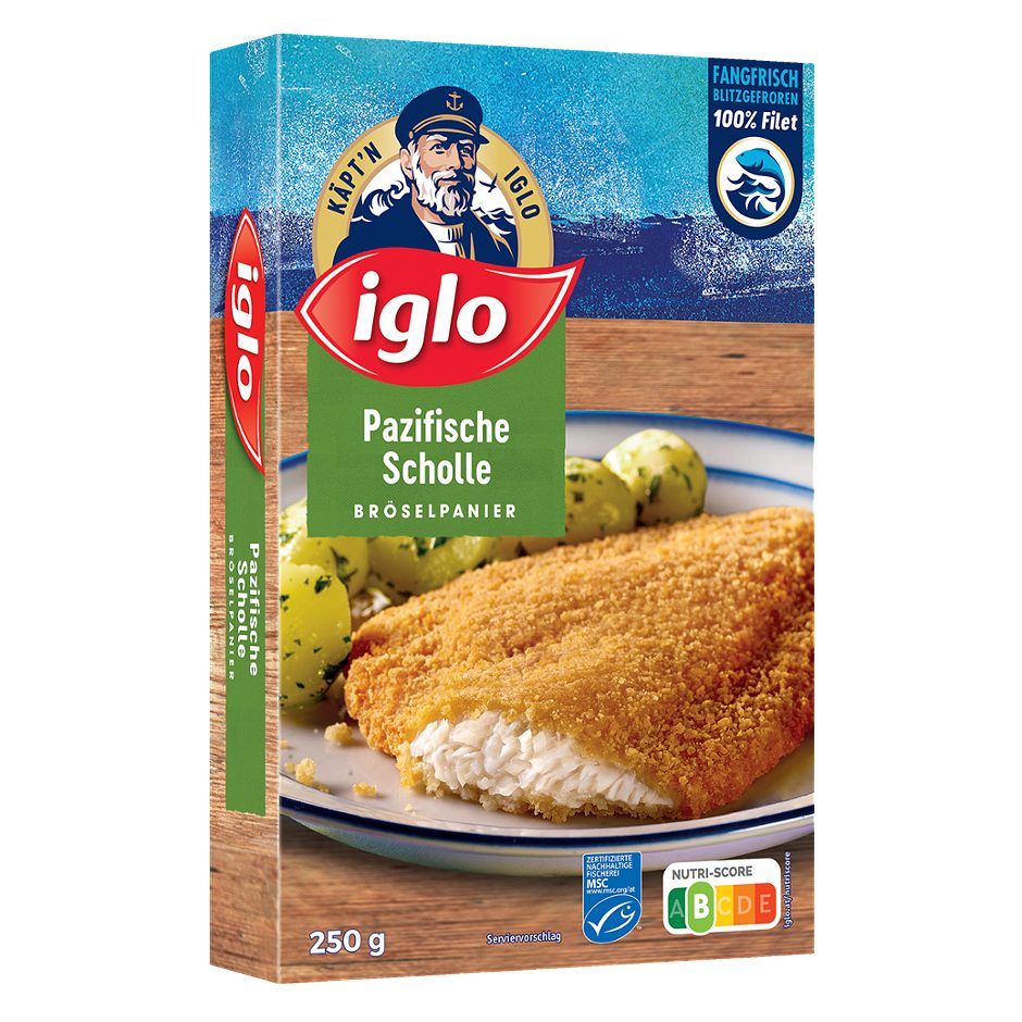 Iglo Käpt'n Iglo MSC Pazifische Scholle paniert 250 G