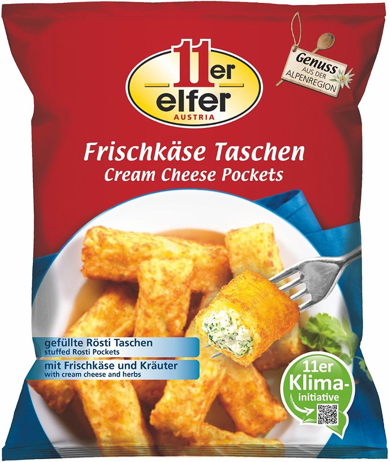 11er Frischkäse Taschen in knuspriger Rösti-Hülle 500 G