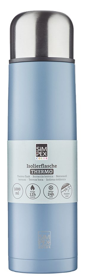SIMPEX COLOR Isolierflasche 1L Blau