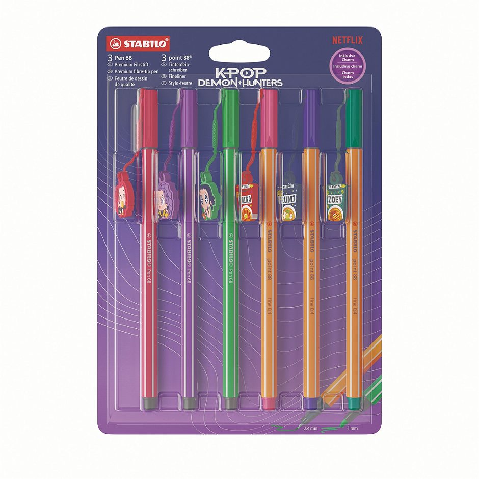 Stabilo Pen 68/Point 88 6er Set K-Pop Demon Hunters