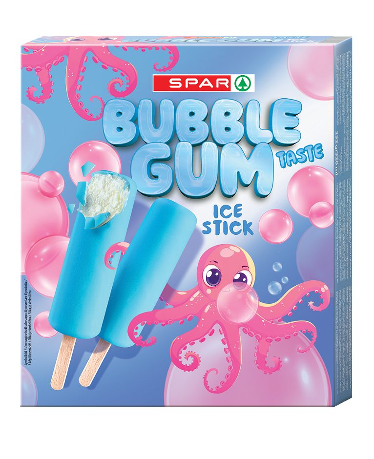 SPAR Ice Stick Bubble Gum Taste 4 Stück 320 ML