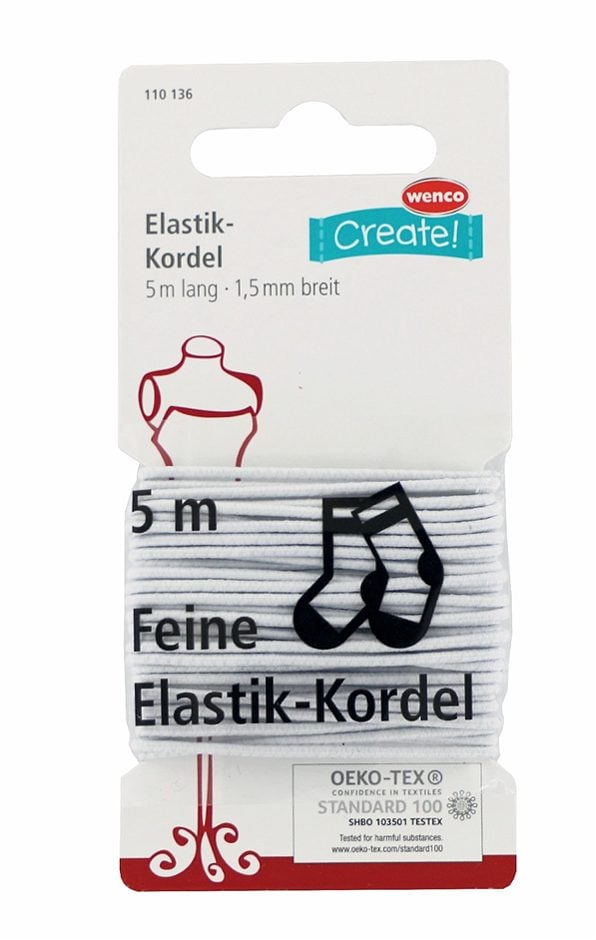 Wenco Elastic-Kordel weiss 5 Meter