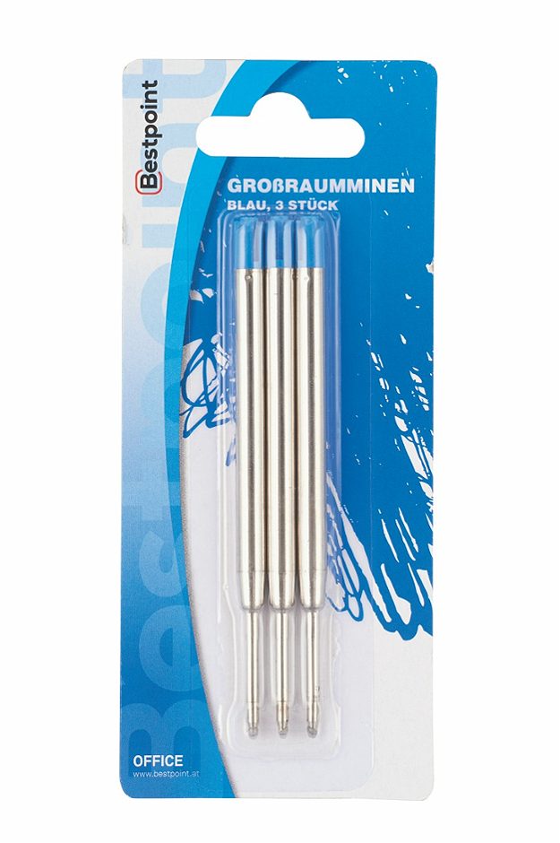 Kugelschreiber Großraummine blau, 3 Stück