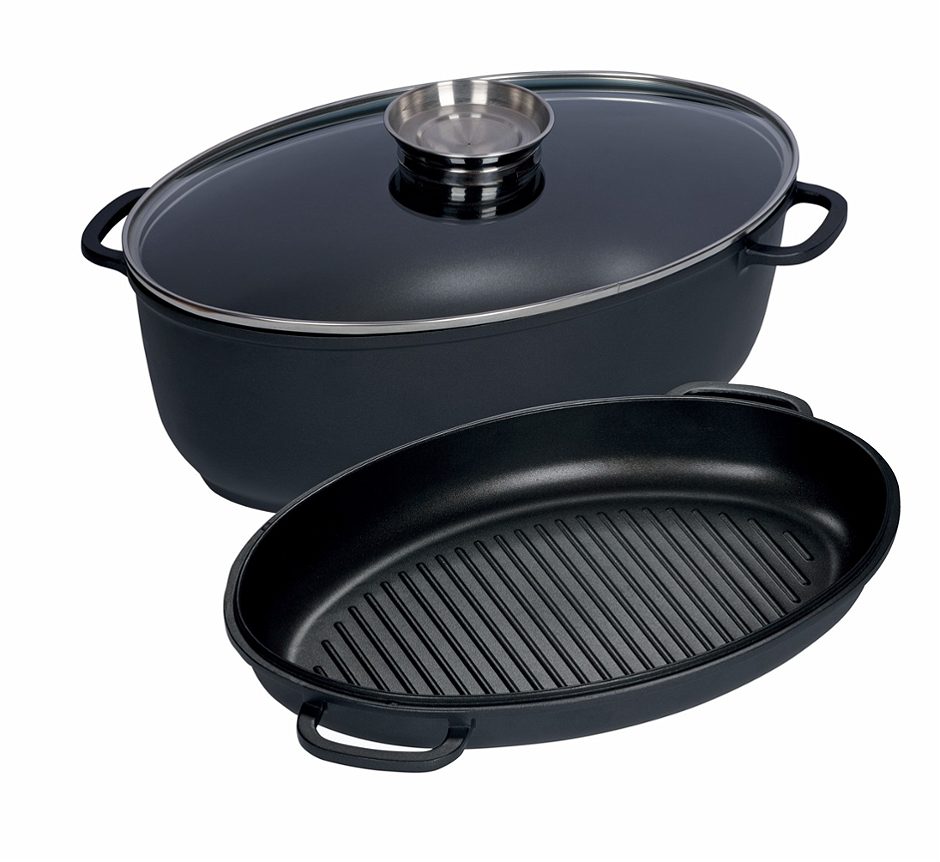Kelomat Magnum Bräter mit Sichtglasdeckel 3-teilig / 8 L