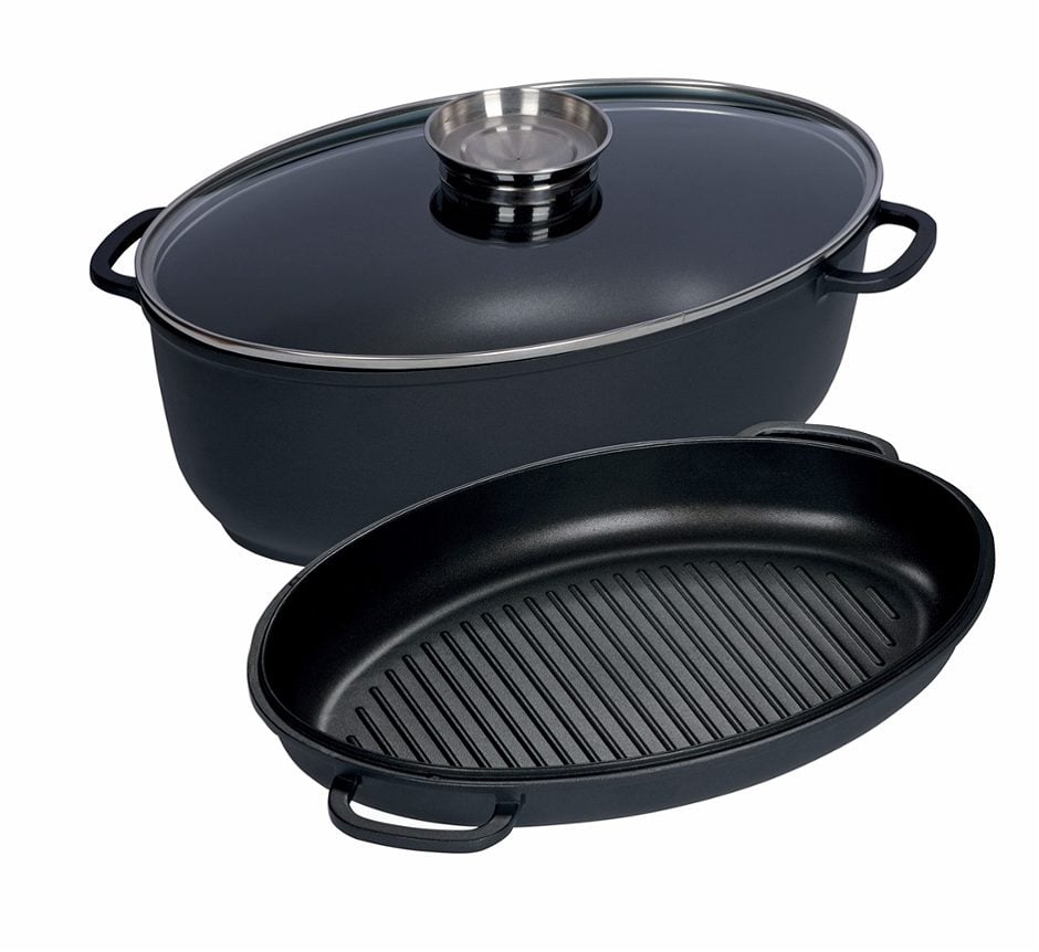Kelomat Magnum Bräter mit Sichtglasdeckel 3-teilig / 8 L