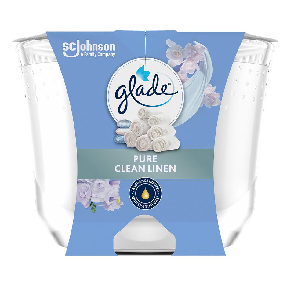 Glade Duftkerze Pure Clean Linen 204g