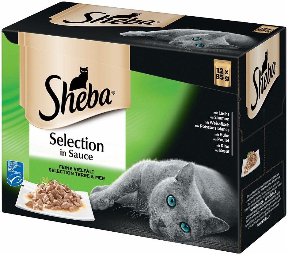 Sheba Selection in Sauce Katzennahrung Feine Vielfalt 12x85g 1,02 KG