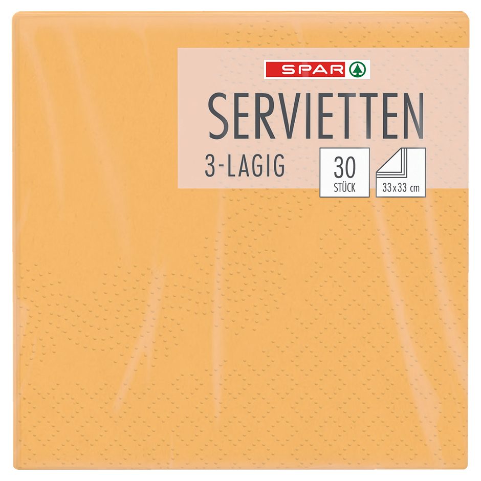 SPAR Servietten 33x33cm orange 30 Stück