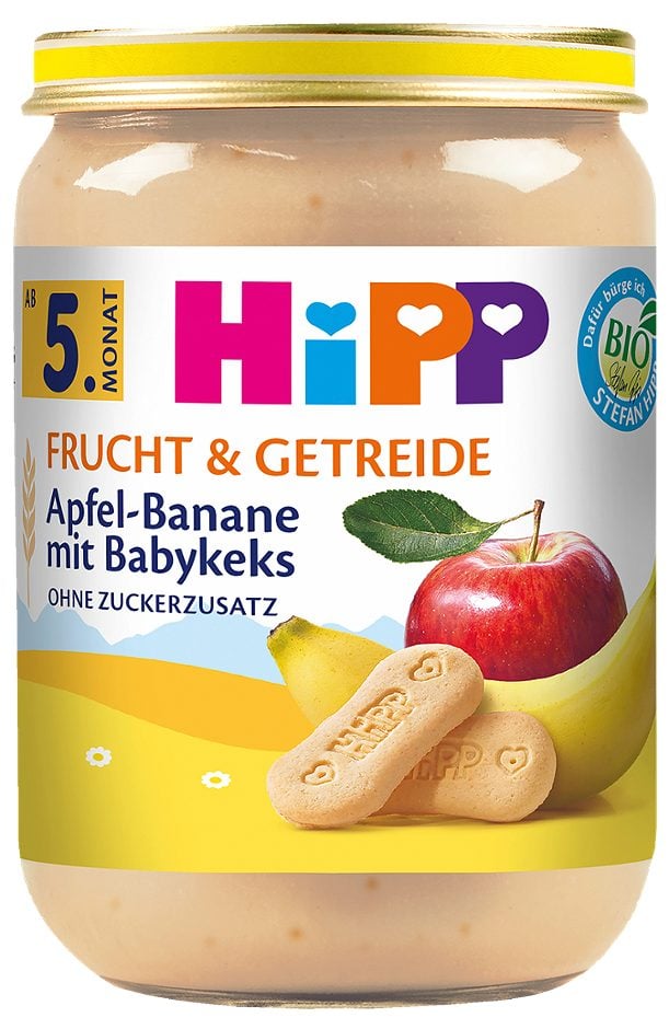 Hipp Frucht & Getreide Bio Apfel-Banane mit Babykeks 190 G