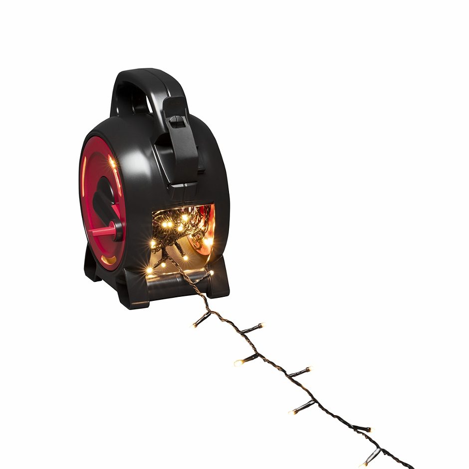 Konstsmide Micro LED Lichterkette mit Kabelaufroller warm weiss