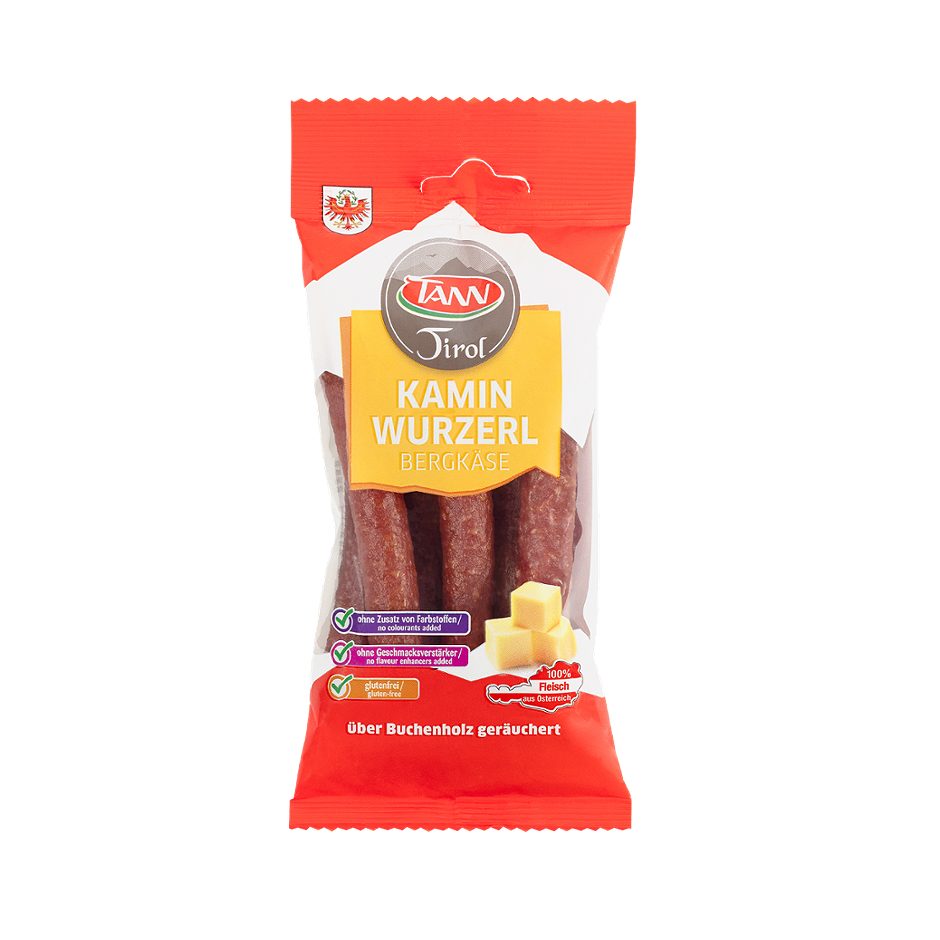 TANN Tiroler Kaminwurzerl Bergkäse per Packung 120 G