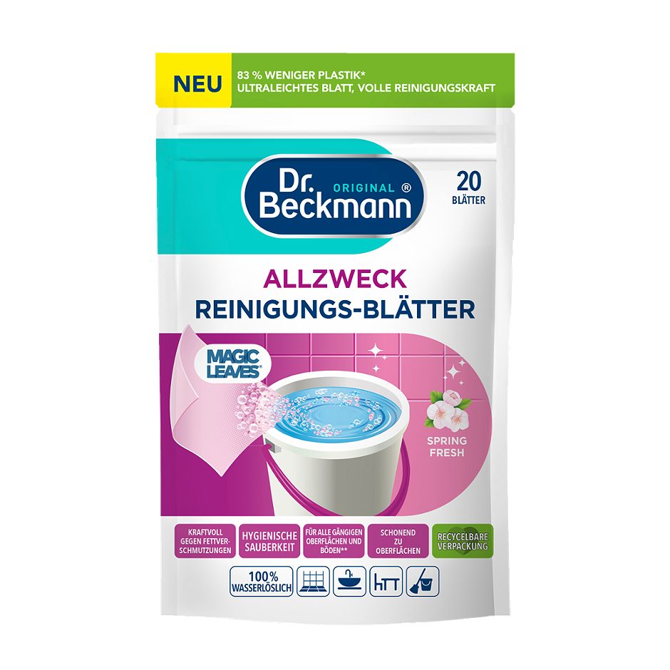 Dr. Beckmann Allzweck Reinigungs-Blätter Spring Fresh 20 Stück