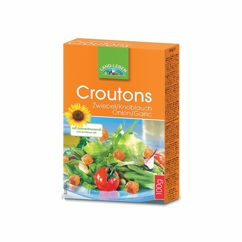 Land-Leben Croutons Zwiebel/Knoblauch 100 G