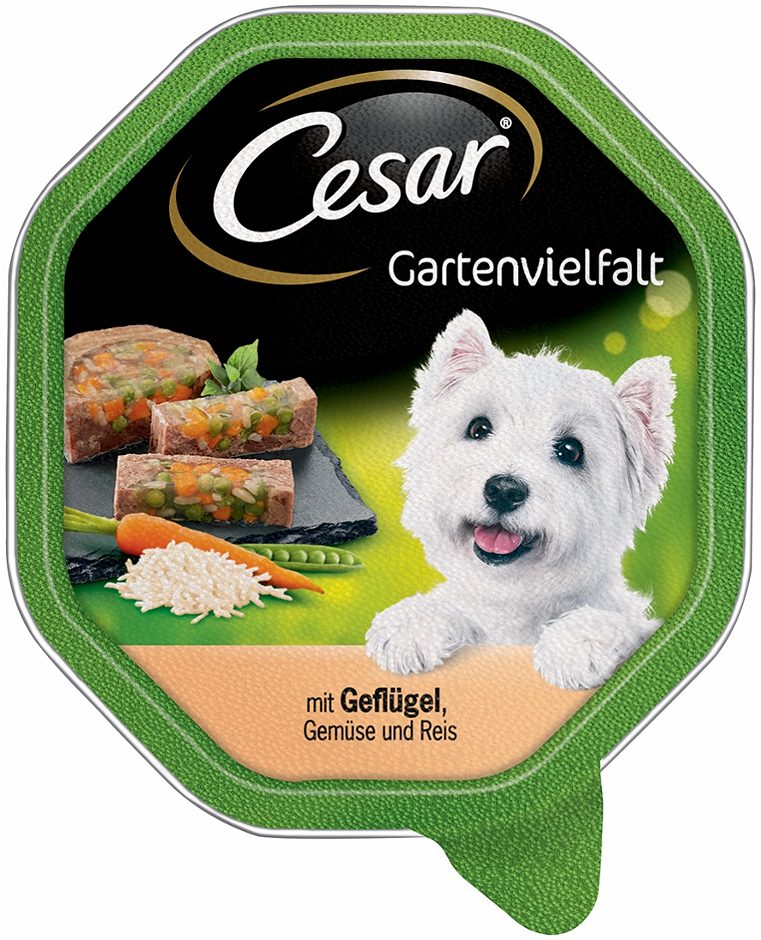 Cesar Gartenvielfalt Hundefutter Geflügel, Gemüse & Reis 150 G