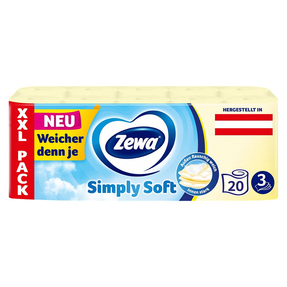 Zewa Comfort Toilettenpapier Das klassisch Gelbe 20 Rollen