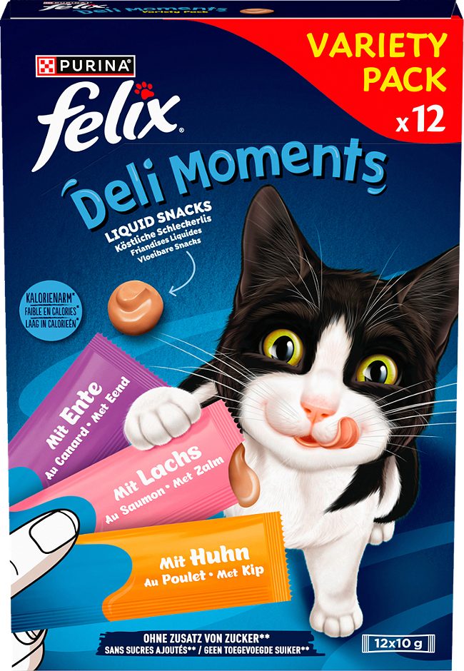 Felix Katzensnack Huhn, Lachs und Ente 12x10g 120 G