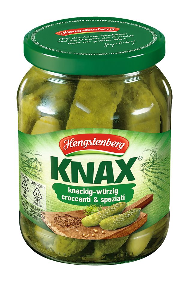 Hengstenberg Knax Gewürzgurken knackig-würzig 330 G