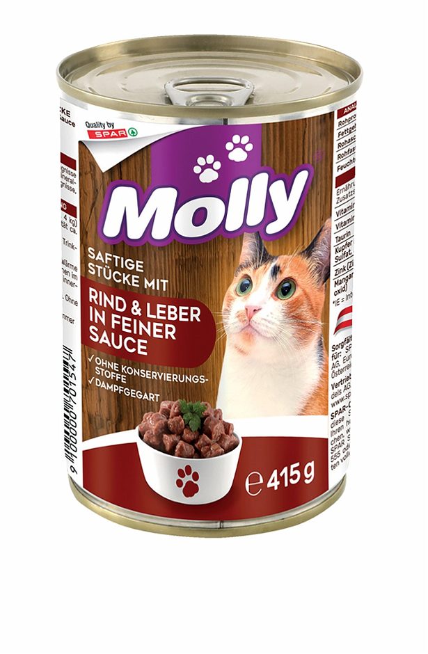 Molly Katzennahrung mit Rind & Leber 415 G