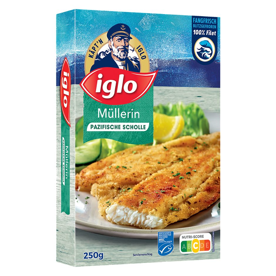 Iglo Käpt'n Iglo MSC Pazifische Scholle Müllerin 250 G