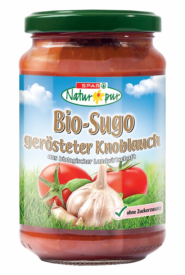 SPAR Natur*pur Bio-Sugo gerösteter Knoblauch 350 G